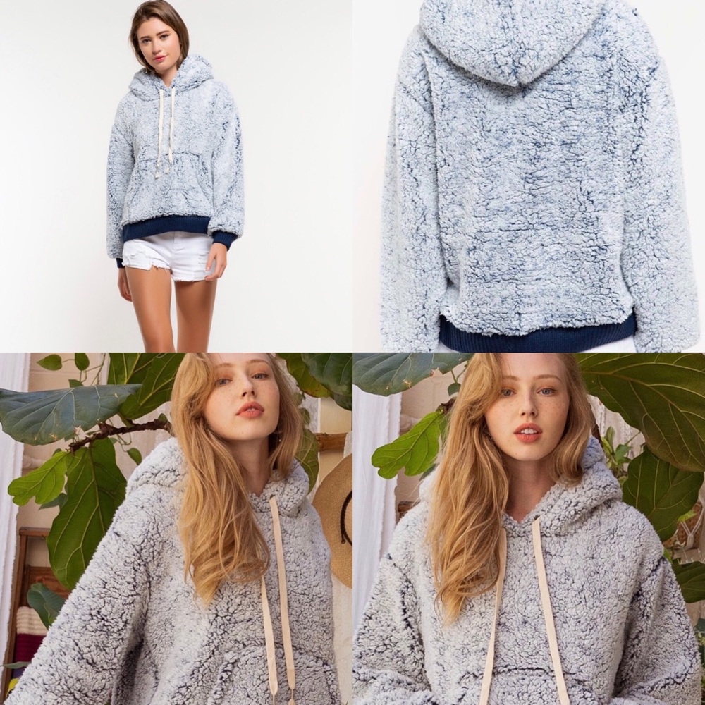 POL Gorgeous Denim Sherpa Hoodie - Picture 3 of 7